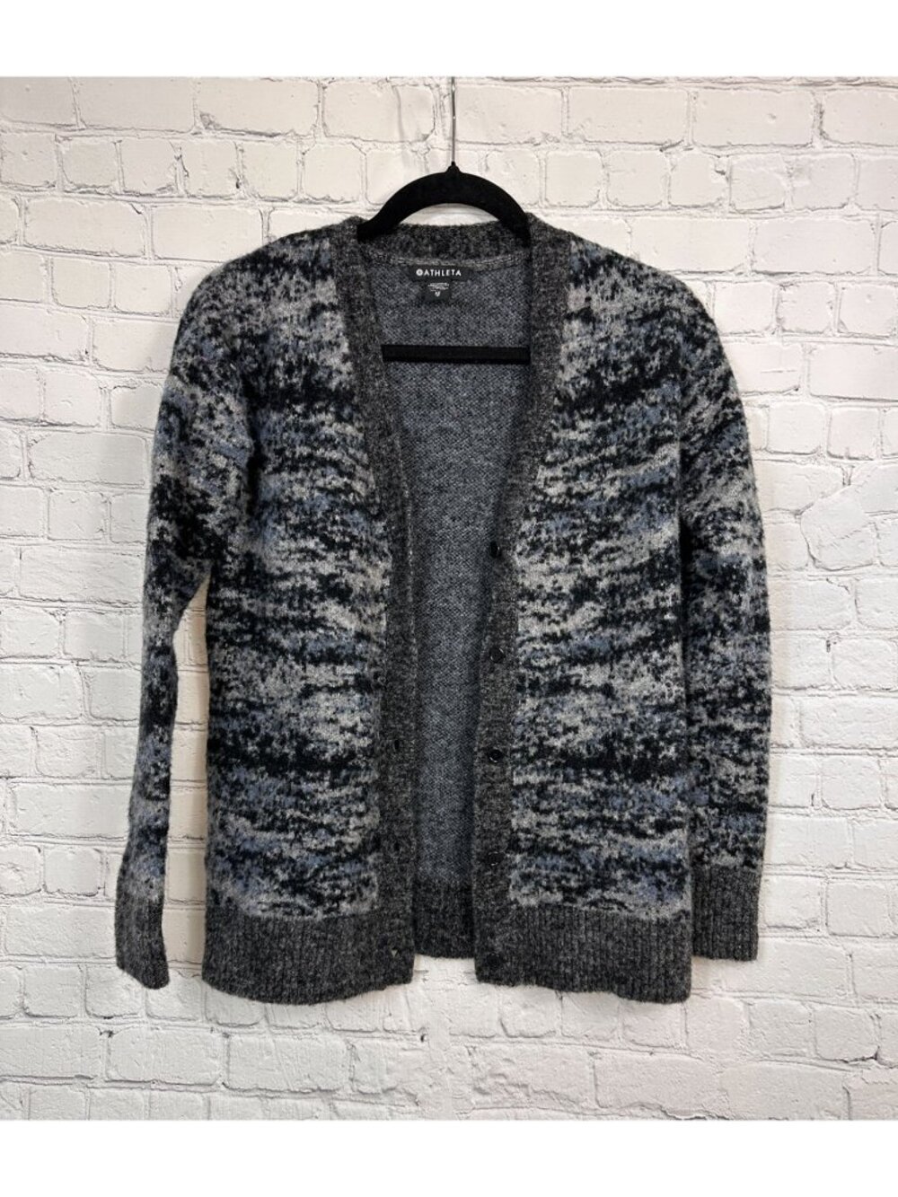 Athleta Westlake textured cardigan sweater merino wool blend XS